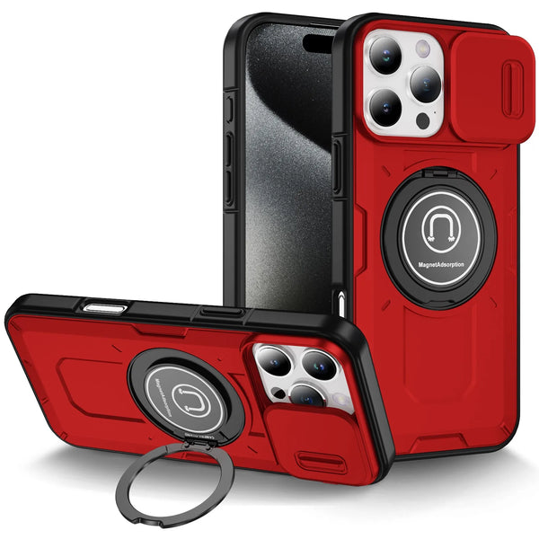 New Protective Drop-Resistant Armor Phone Case With Ring Holder Kickstand Camera Protection For iPhone 16 15 14 Plus Pro Max Series