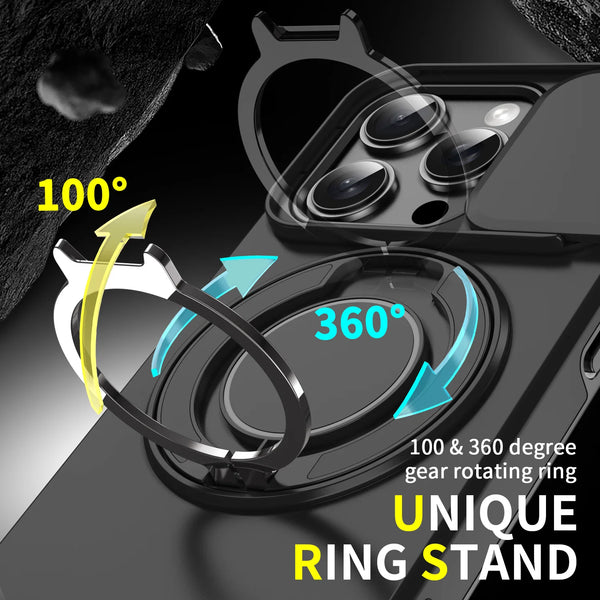 New Rugged Protective Ring Holder Phone Case With Kickstand For iPhone 16 15 14 Plus Pro Max Series