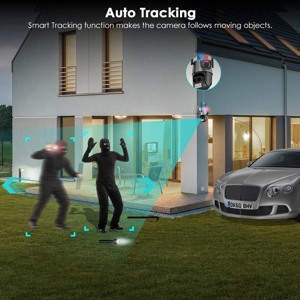 New 8MP Dual Lens Outdoor Security Video Surveillance Camera With Auto Tracking