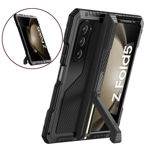 New Heavy Duty Alloy Metallic Folding Stand Case For Samsung Galaxy Z Fold 6 5 4 Series