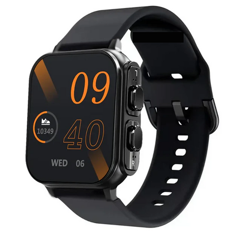 New Super Compact 2-in-1 Sports Fitness Tracker Smart Watch With Wireless Bluetooth Earbuds Headphones