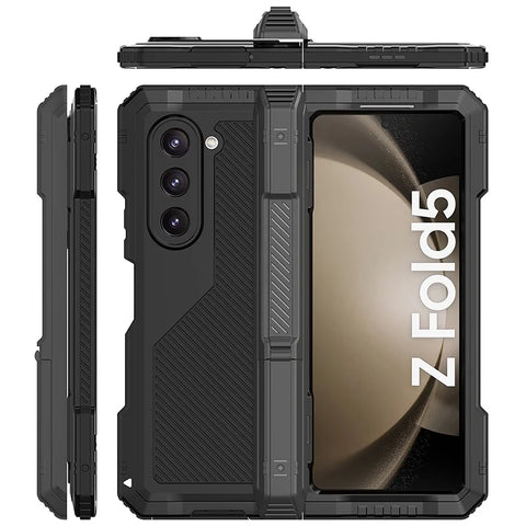 New Heavy Duty Alloy Metallic Folding Stand Case For Samsung Galaxy Z Fold 6 5 4 Series