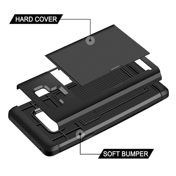 New Ultra Slim Protective Cover Case With Credit Card Slots For Samsung Galaxy S6 S7 S8 S9 S10 S20 S21 S22 Series