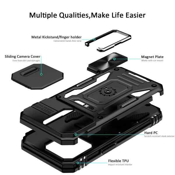 New Ultra Compact Drop-Resistant Ring Holder Kickstand Case For iPhone 16 15 14 Plus Pro Max Series