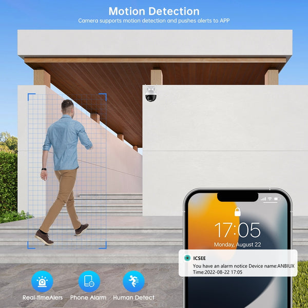 New 8MP Outdoor Surveillance Night Vision Security Camera With AI Human Detection