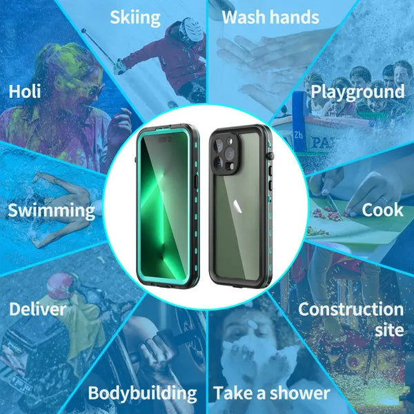 New IP68 Deep Waterproof Rugged Outdoor Phone Case Bumper For iPhone 16 15 14 Plus Pro Max Series