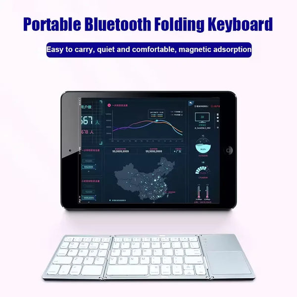 New Mini Super Lightweight Compact Wireless Folding Professional Keyboard With Touchpad For Android IOS Windows