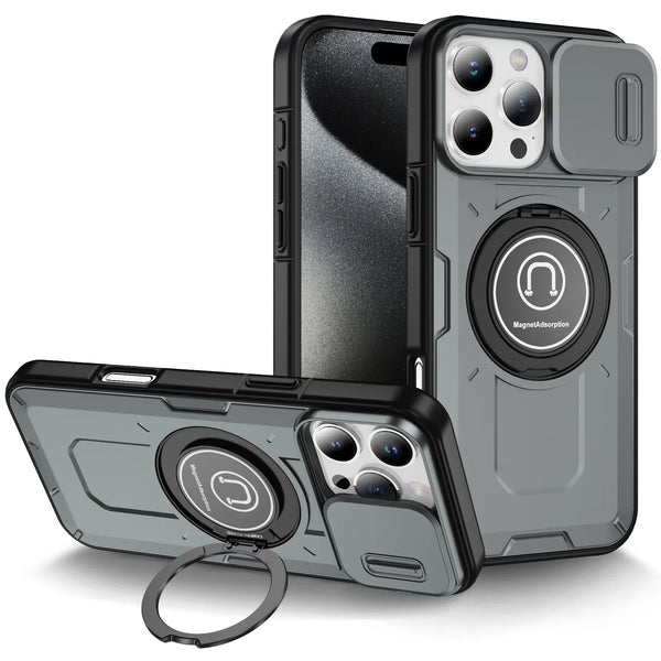 New Protective Drop-Resistant Armor Phone Case With Ring Holder Kickstand Camera Protection For iPhone 16 15 14 Plus Pro Max Series