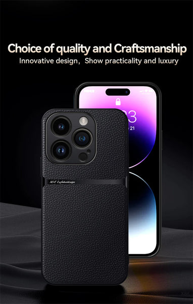 New Ultra Protective Slim Leather Case With Lens Protection For iPhone 16 15 14 Plus Pro Max Series