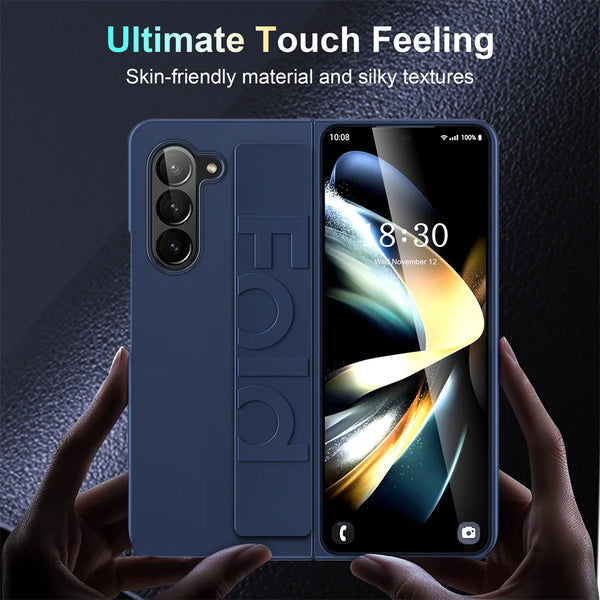 New Ultra Thin Protective Armor Case With Hand Strap For Samsung Galaxy Z Fold 6 5 4 Series