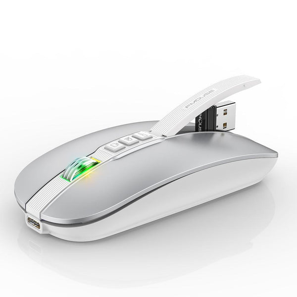 New Noiseless Rechargeable Super Compact Wireless Mouse For PC Mac Tablets