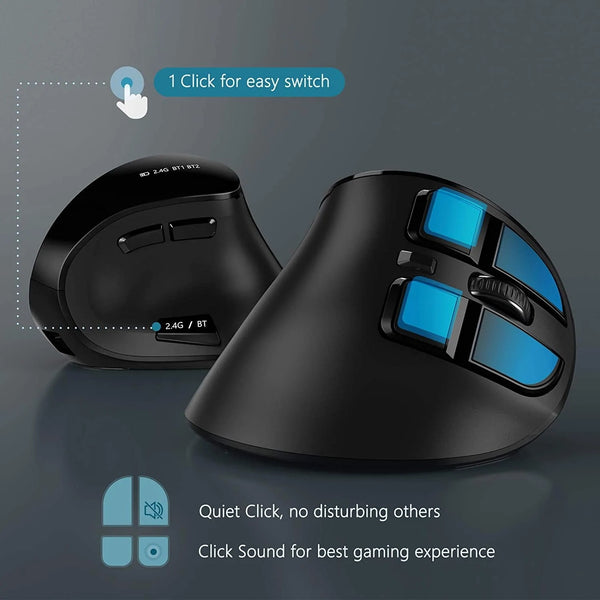 New Super Compact Ergonomic Rechargeable Bluetooth Wireless Mouse For PC Smart TV IOS