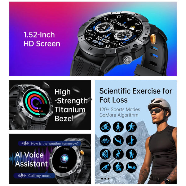 New IP68 Waterproof Outdoor Rugged Fitness Tracker Smart Watch For Android IOS