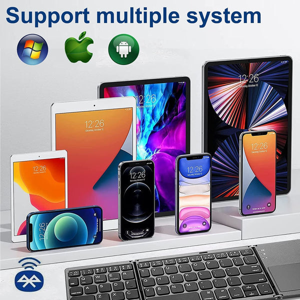 New Super Portable Foldable Mini Keyboard With Touchpad For PC Mac Android IOS Tablets