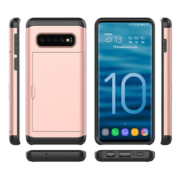 New Ultra Slim Protective Cover Case With Credit Card Slots For Samsung Galaxy S6 S7 S8 S9 S10 S20 S21 S22 Series