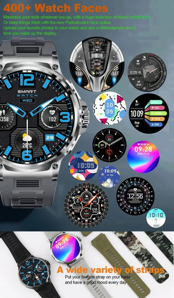 New 1.85'' HD Large Screen Men's Sport Fitness Tracker Watch With Bluetooth Call For Android IOS