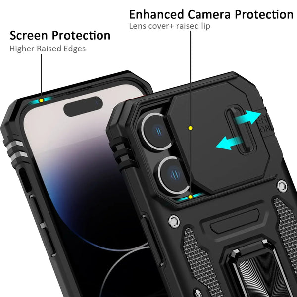 New Ultra Compact Drop-Resistant Ring Holder Kickstand Case For iPhone 16 15 14 Plus Pro Max Series