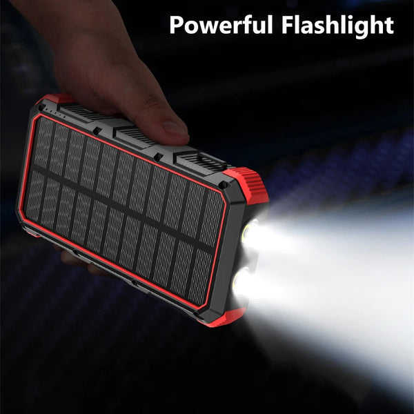 New 30000mAh Heavy Duty Fast Solar QI Power Bank With Wireless Charging For Android Samsung iPhones