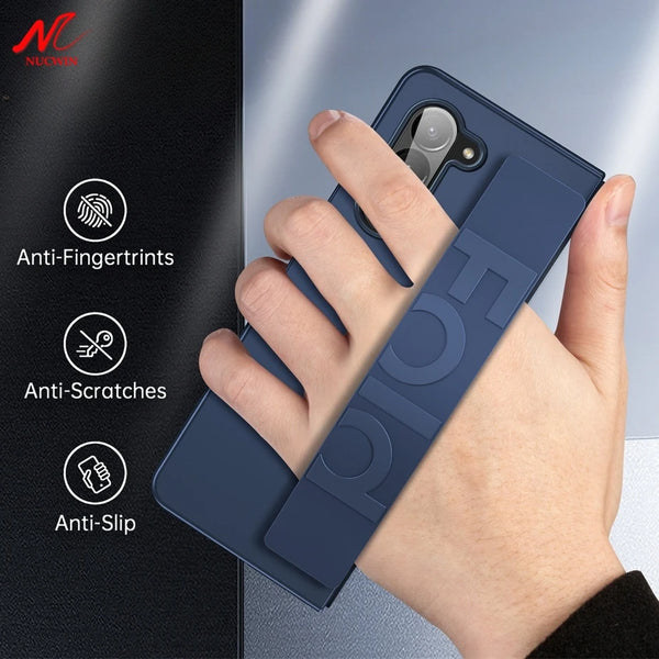New Ultra Thin Protective Armor Case With Hand Strap For Samsung Galaxy Z Fold 6 5 4 Series