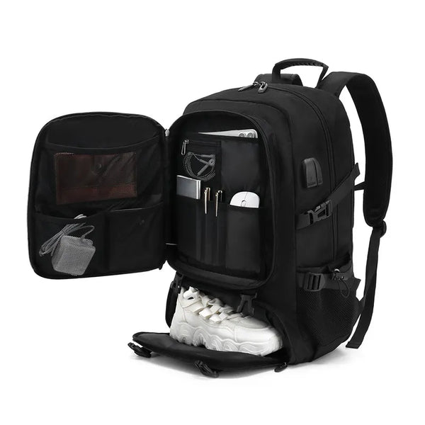 New Large Capacity Outdoor Water-Resistant Sports Travel Business Backpack With Shoe Compartment