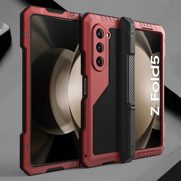 New Heavy Duty Alloy Metallic Folding Stand Case For Samsung Galaxy Z Fold 6 5 4 Series