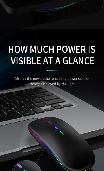 New Ergonomic Rechargeable Wireless Bluetooth LED Gaming Mouse With Dual Mode For PC Mac Tablet