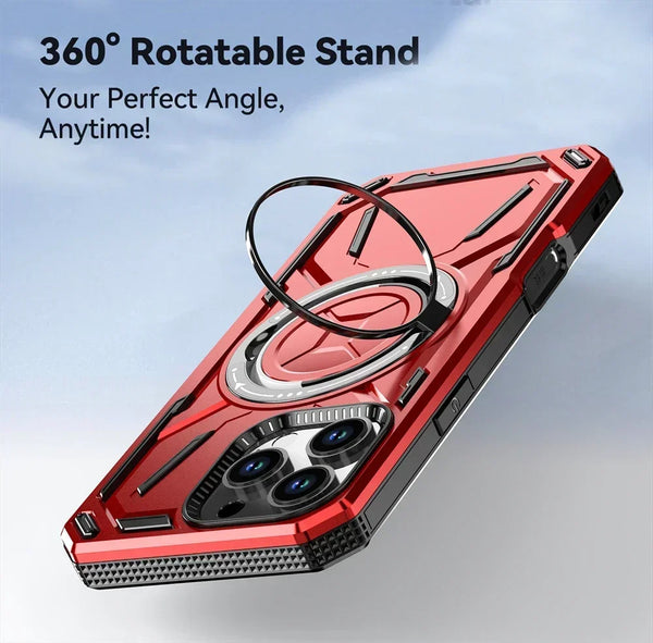 New Luxury 360° Rotating Metal Ring Kickstand Armor Magnetic Case For iPhone 16 15 14 Plus Pro Max Case