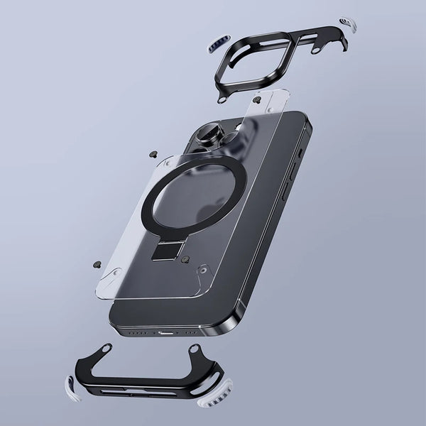 New Rimless Magnetic Metallic Shell Case Cover For iPhone 13 14 15 Series