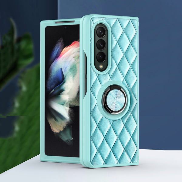 New Soft Silicone Protective Armor Case With Ring Holder Kickstand For Samsung Galaxy Flip 4 3 Series