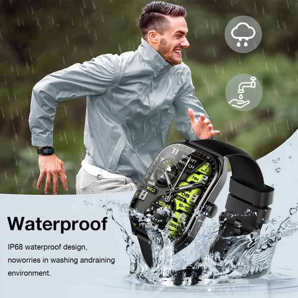 New Rugged Outdoor 2.01'' Curved Screen Waterproof Sports Fitness Tracker Smart Watch Bracelet