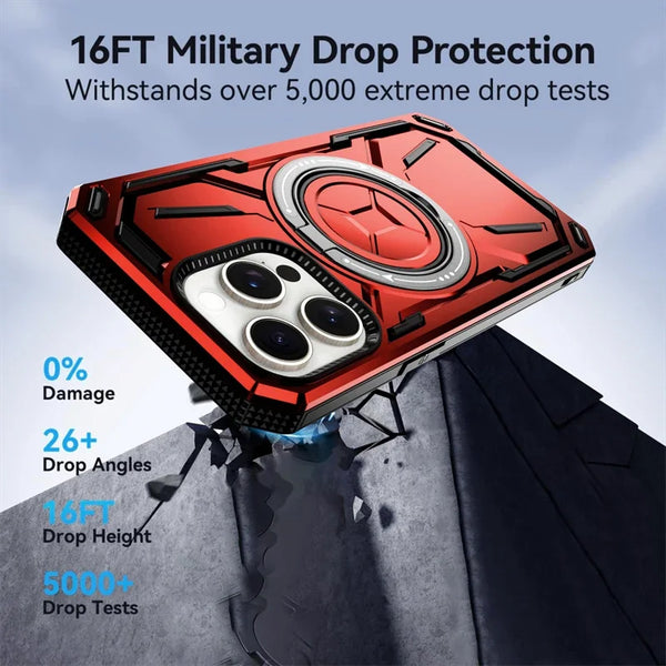 New Luxury 360° Rotating Metal Ring Kickstand Armor Magnetic Case For iPhone 16 15 14 Plus Pro Max Case