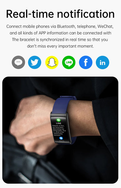 New Ultra Slim Multisport Water-Resistant Fitness Tracker Smart Watch With HD Touchscreen For Android IOS