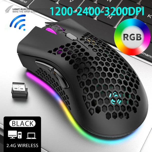 New 2.4G Honeycomb Style Rechargeable Wireless Gaming Mouse WIth Backlight For PC IOS Tablets
