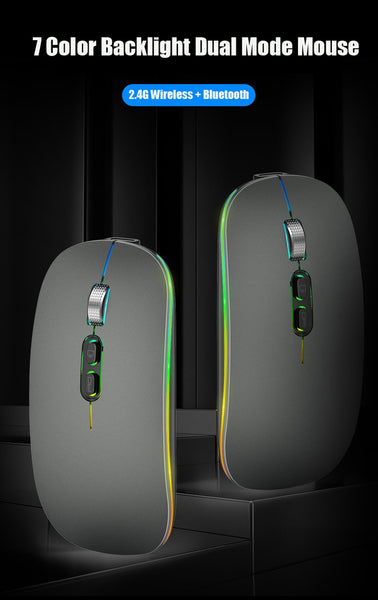 New Ultra Slim Rechargeable Dual Mode LED Gaming Mouse For PC Mac Tablets