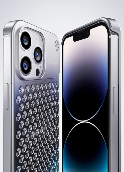 New Metallic Cooling Rimless Hollow Phone Case Cover With Heat Dissipation For iPhone 13 14 15 Series