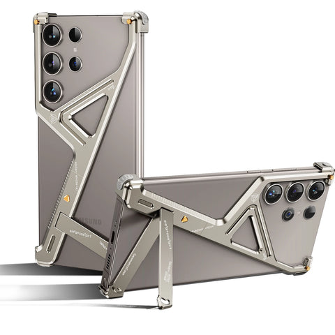 New Luxury Ultra Slim Frameless Protective Phone Case Bumper With Kickstand For Samsung Galaxy S24 Ultra