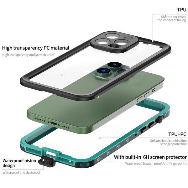 New IP68 Deep Waterproof Rugged Outdoor Phone Case Bumper For iPhone 16 15 14 Plus Pro Max Series