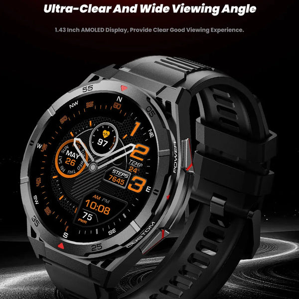 New AMOLED Water-Resistant Sports Smart Watch Fitness Tracker With Compass