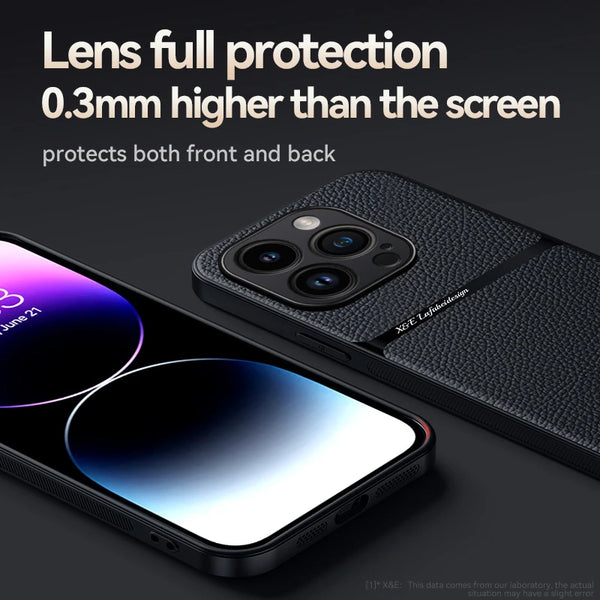 New Ultra Protective Slim Leather Case With Lens Protection For iPhone 16 15 14 Plus Pro Max Series