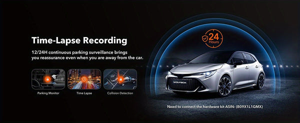 New 12'' Large Touch Screen Front & Rear Dual Lens Dash Camera With Loop Recording