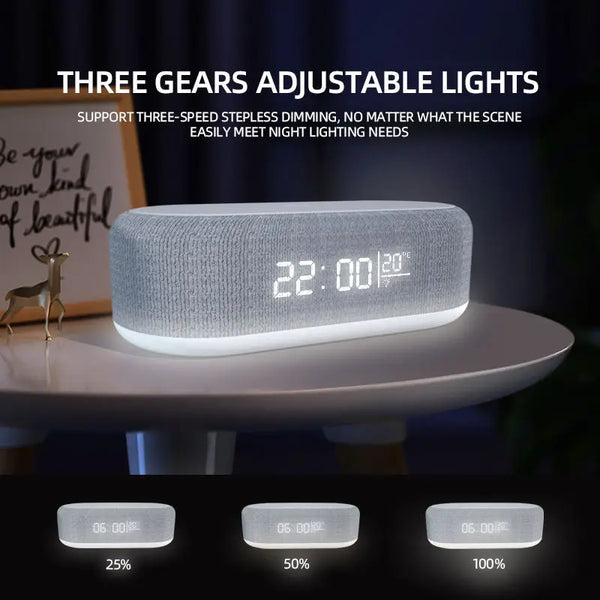 New 15W Multifunctional Bluetooth Speaker With Alarm Lamp Thermometer Charging Dock