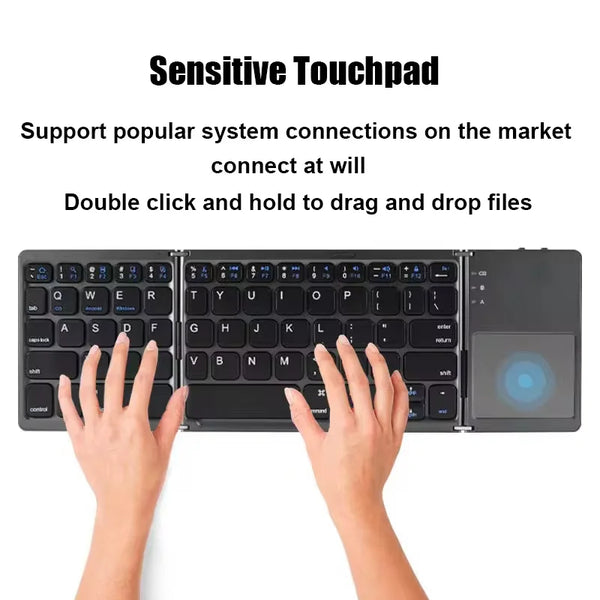 New Mini Super Lightweight Compact Wireless Folding Professional Keyboard With Touchpad For Android IOS Windows