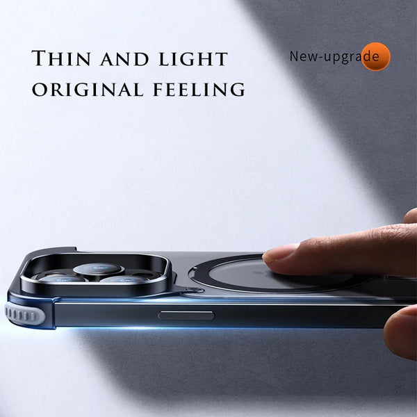 New Rimless Magnetic Metallic Shell Case Cover For iPhone 13 14 15 Series