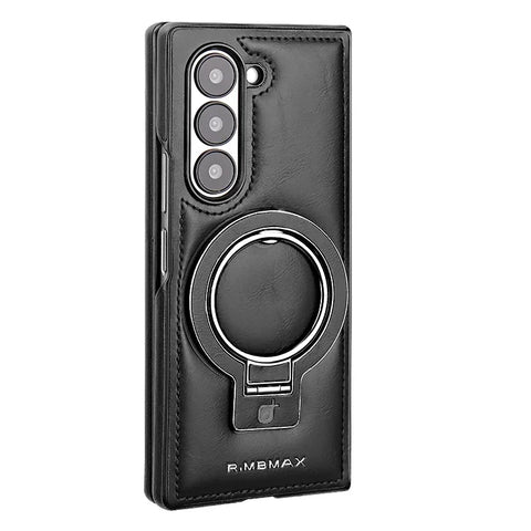 New Luxury Magnetic Ring Holder Leather Case Bumper For Samsung Galaxy Z Fold 6 5 4 Series