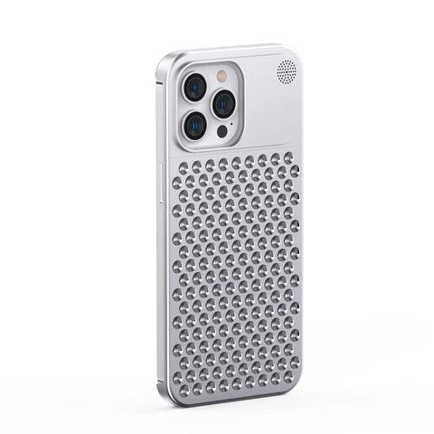 New Metallic Cooling Rimless Hollow Phone Case Cover With Heat Dissipation For iPhone 13 14 15 Series
