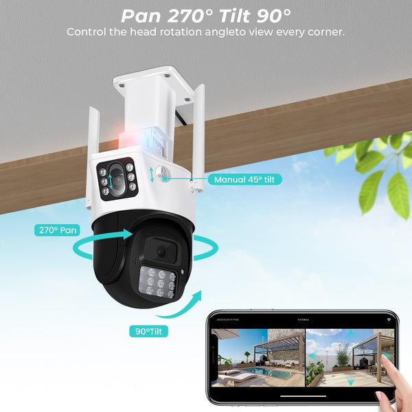 New 8MP Dual Screen Light Modes Outdoor Security Surveillance Camera With AI Auto Tracking