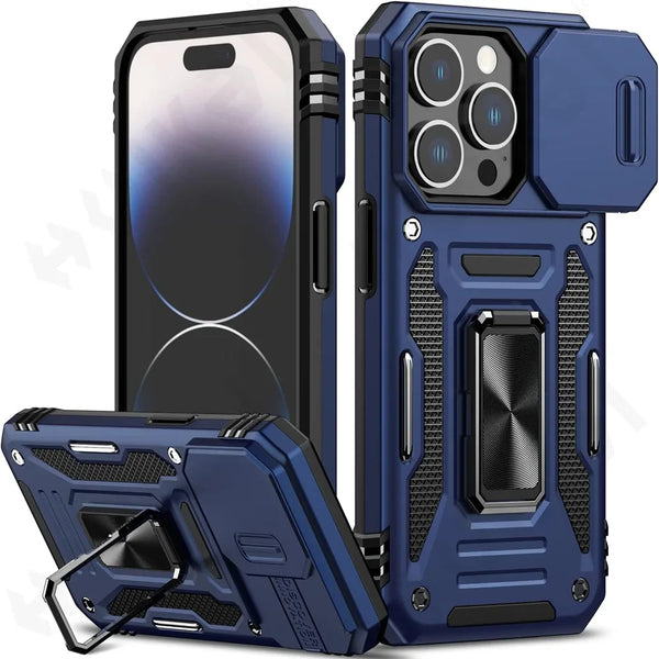 New Ultra Compact Drop-Resistant Ring Holder Kickstand Case For iPhone 16 15 14 Plus Pro Max Series