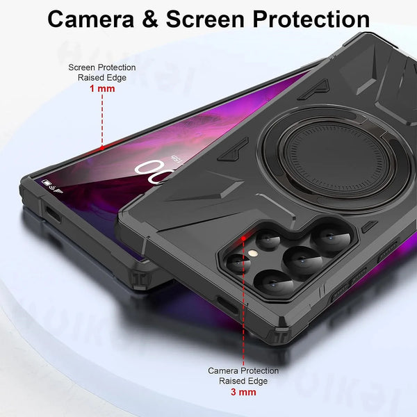 New Super Lightweight Magnetic Ring Holder Kickstand Protective Case Armor For Samsung Galaxy S24 S23 Plus Ultra Series