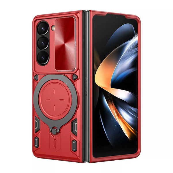 New Magnetic Heavy Protection Magnetic Cover Case With Ring Holder Kickstand For Samsung Galaxy Z Fold 6 5 Series