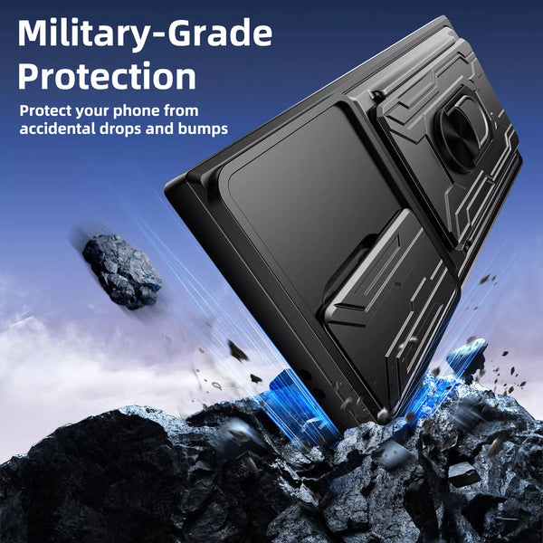 New Credit Card Slot Armor Case With Kickstand Lens Protection For Samsung Galaxy S25 S24 S23 Plus Ultra Series